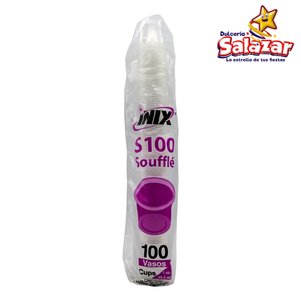 VASO SOUFFLE DE PP/T PARA 1 OZ.S100 -B.100PZA- "C/18/100"