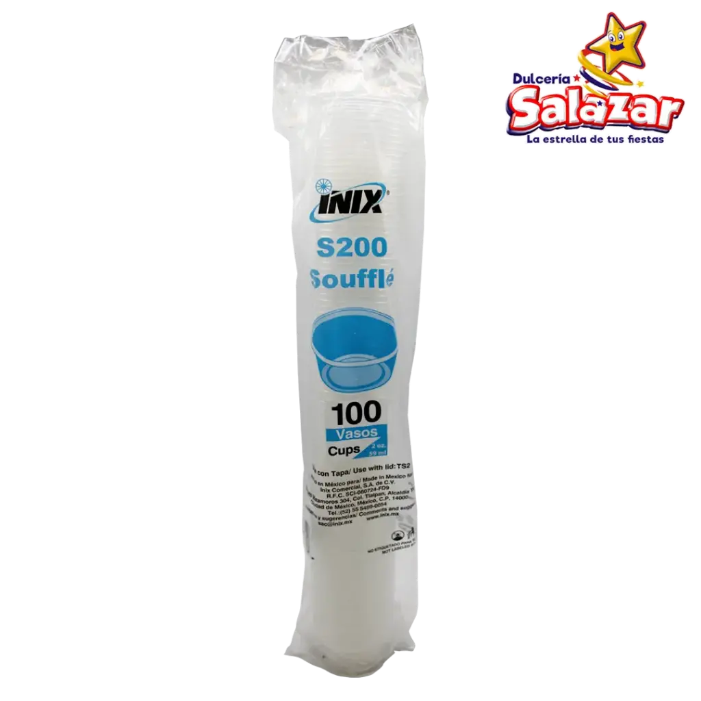 VASO SOUFFLE DE PP/T PARA 2 OZ S200 -B.100PZA- "C/10/100"