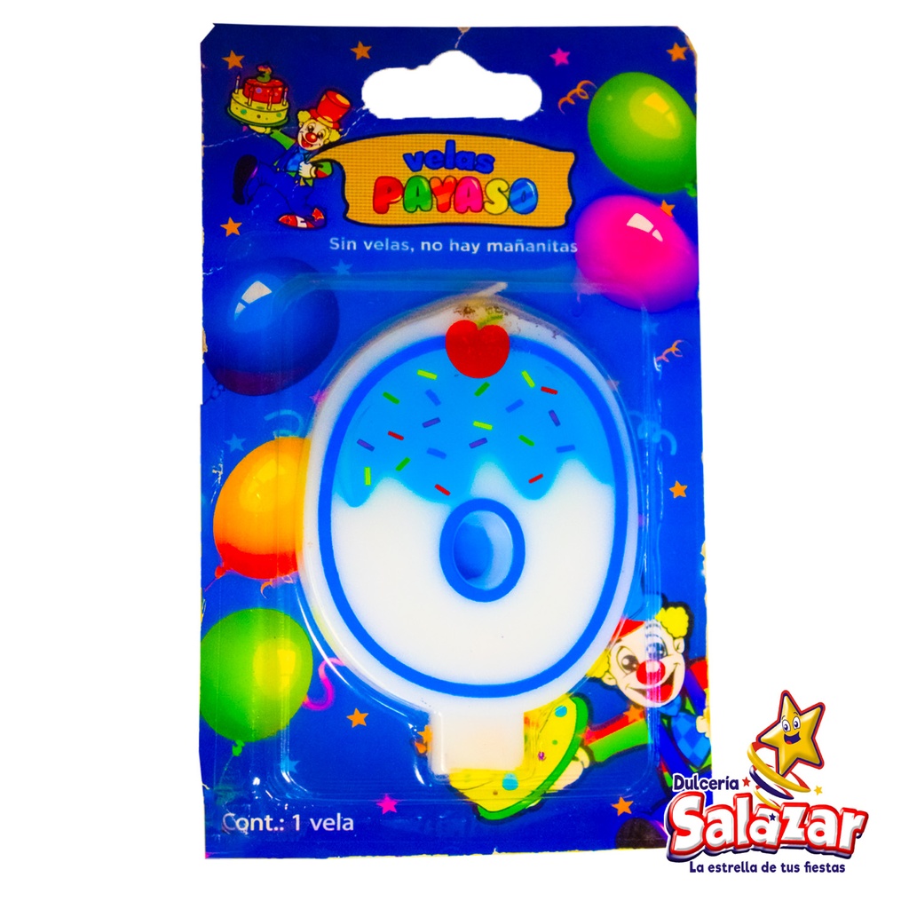 VELA # 0 CUPCAKE AZUL VICTORIA -D.1PZA- "C/12/1"