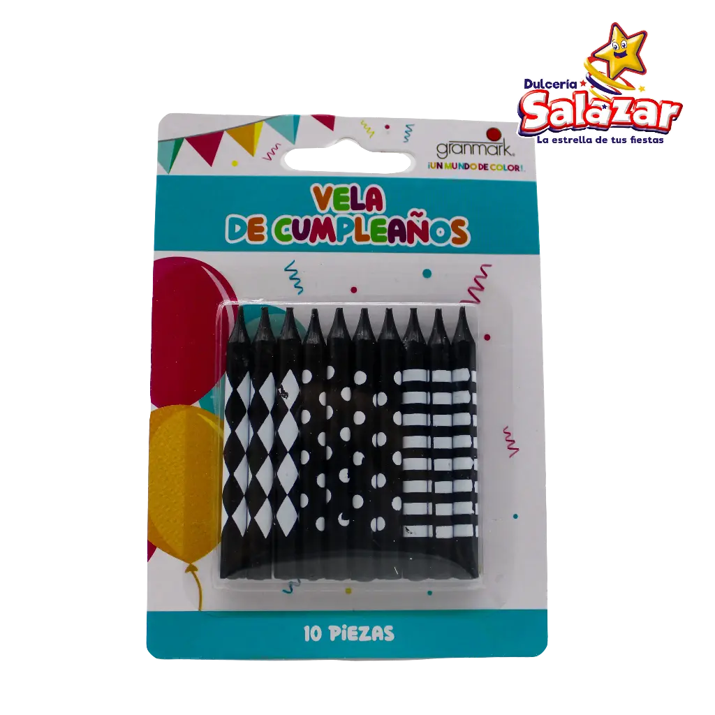VELA SURTIDA BLANCA Y NEGRO GRANMARK -D.10PZA- "C/12/10"