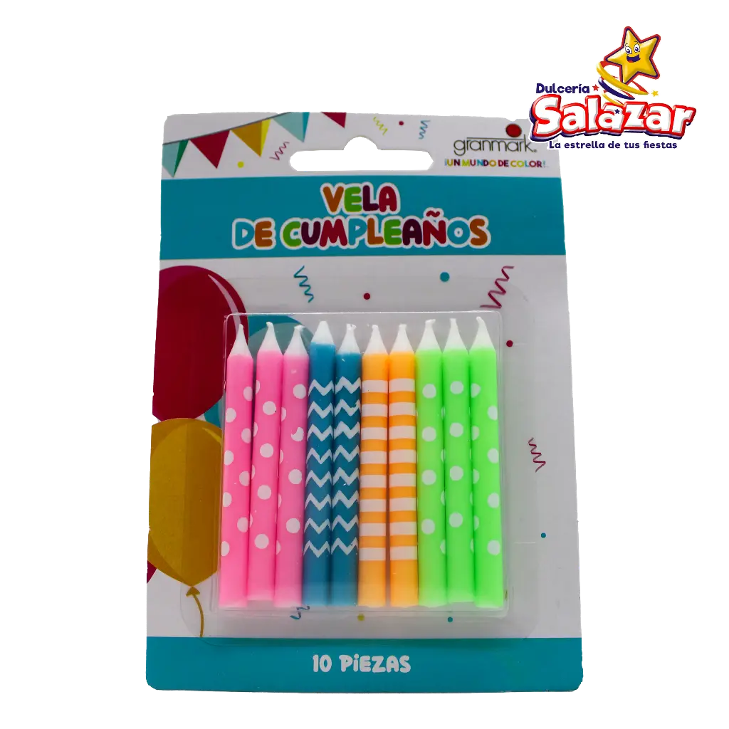 VELA SURTIDA NEON GRANMARK -D.10PZA- "C/12/10"