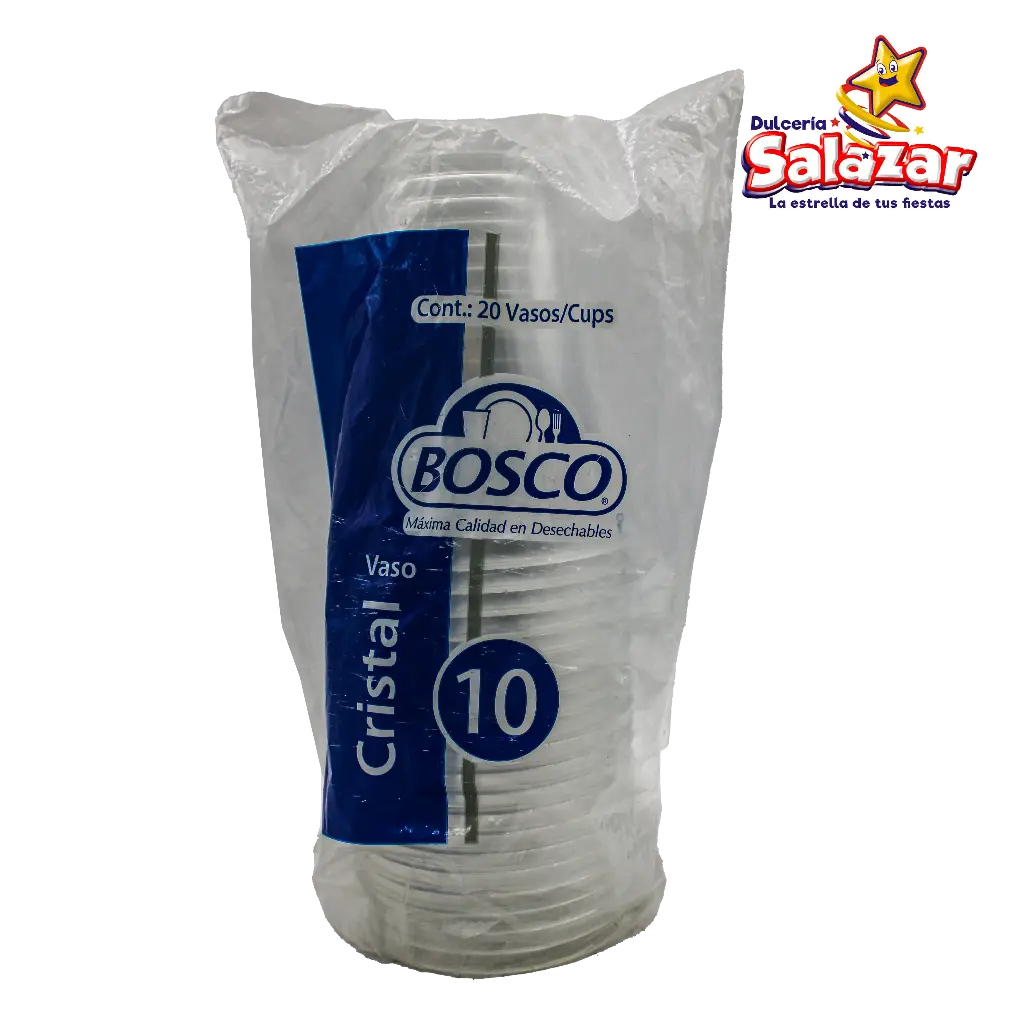 VASO #10 CRISTAL BOSCO -B.20PZA- "C/50/20"
