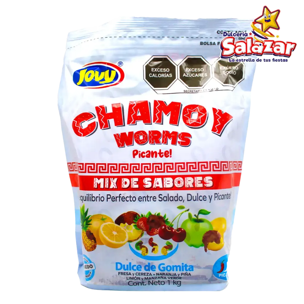 JOVY CHAMOY WORMS PICANTE MIX DE SABORES -B.1KG- "C/10/1"