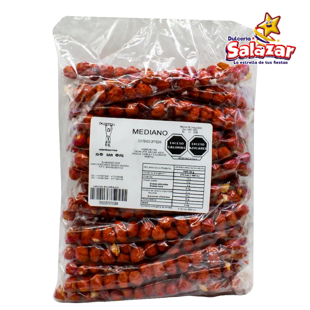 [GTZ0025] CACAHUATE GARAPIÑADO TUBO MEDIANO JOSANPO -B.450G- "C/25/25"