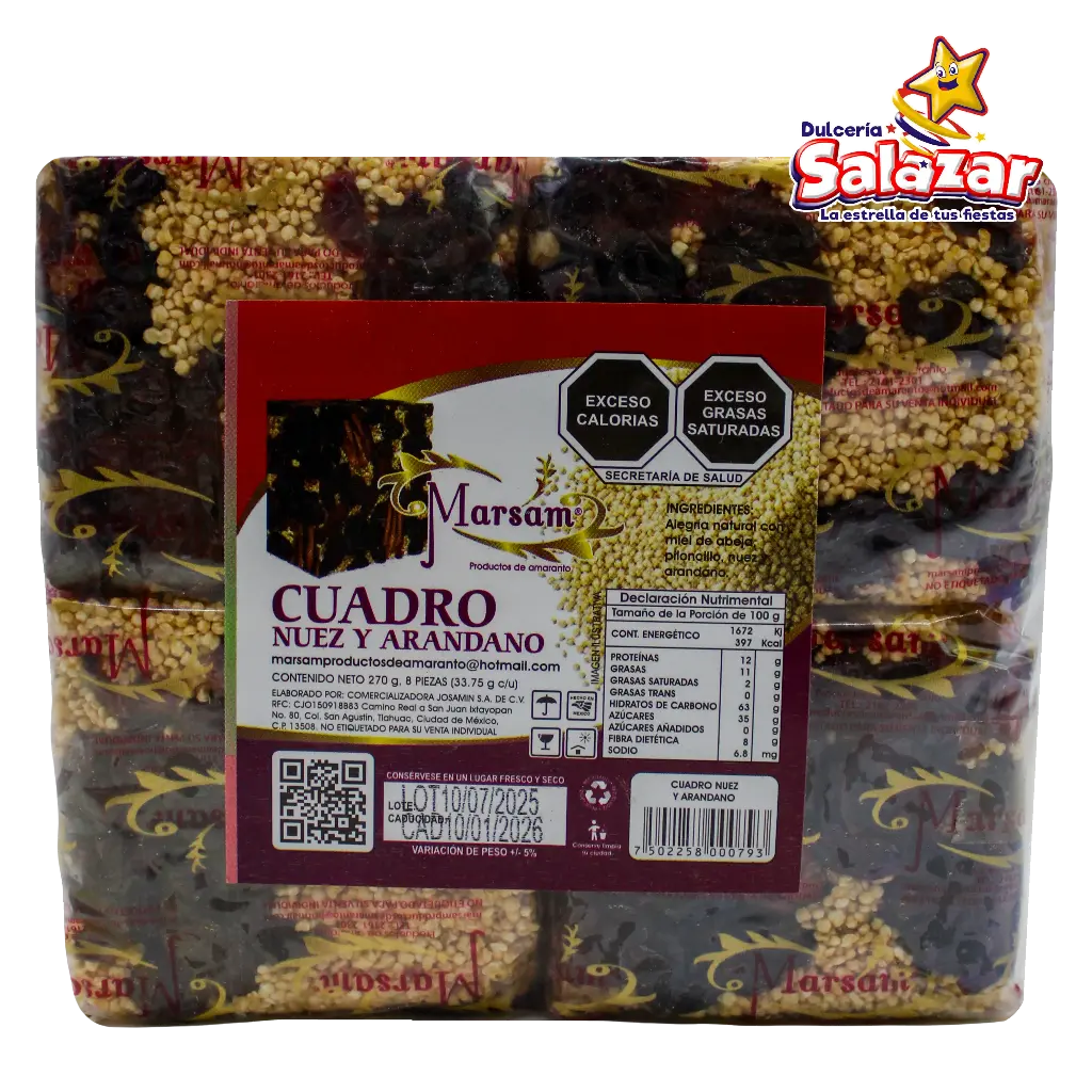 CUADRO NUEZ Y ARANDANO MARSAM -B.270GR- "C/12/8"