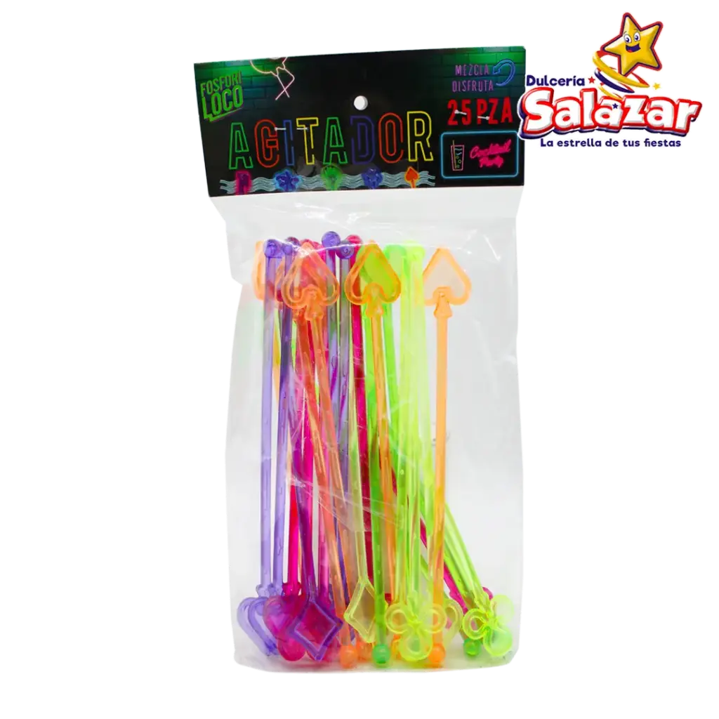[DAMEX0004] AGITADOR DE BEBIDAS FOSFORI LOCO NEON FFAG002 -D.25PZ- "C/40/25"