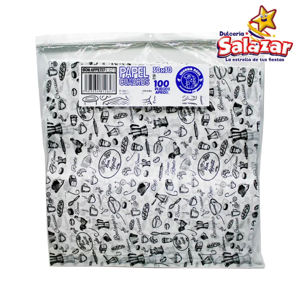 PAPEL ENCERADO PERSONALIZADO 30x30 IGPA007 -D.100PZ- "C/10/100"