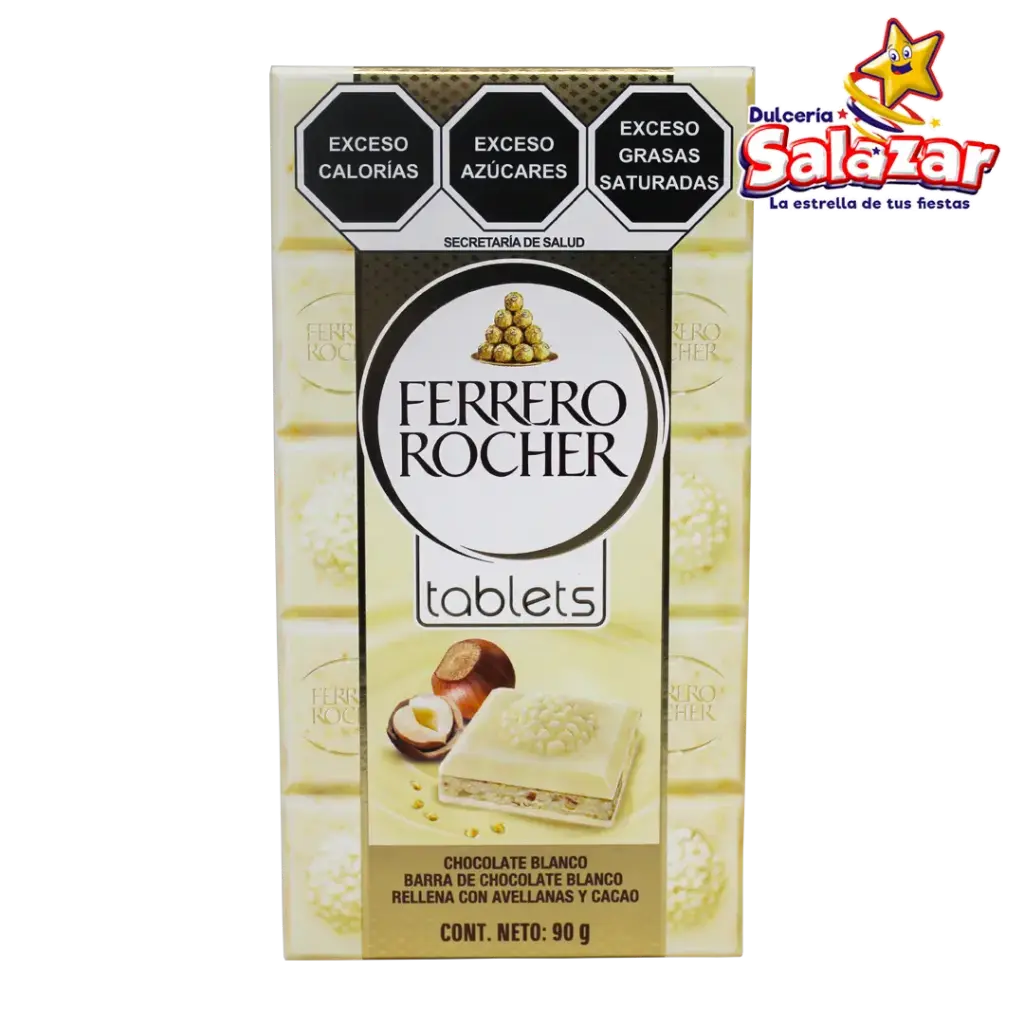 FERRERO ROCHER TABLETS CHOCOLATE BLANCO -D.90GR- "C/16/90"