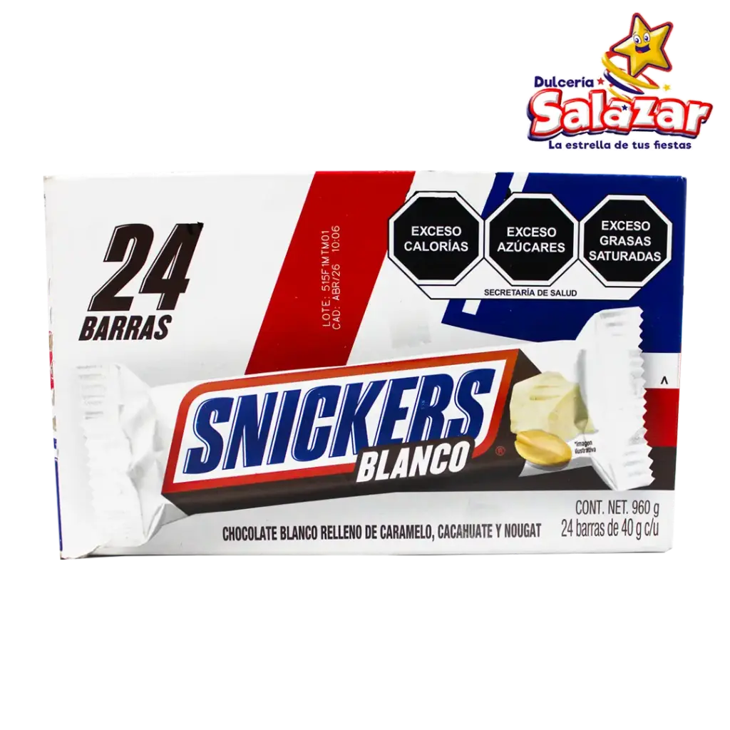 [EFF0234] CHOCOLATE SNICKERS WHITE 40GR -PAQ.6PZ-  "C/4/6"