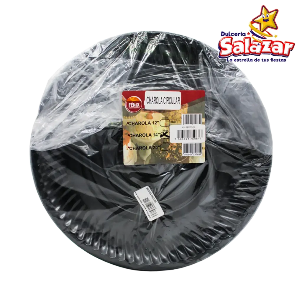 CHAROLA FENIX NEGRA REDONDA CIRCULAR  #14    -D.5PZ- "C/25/5"