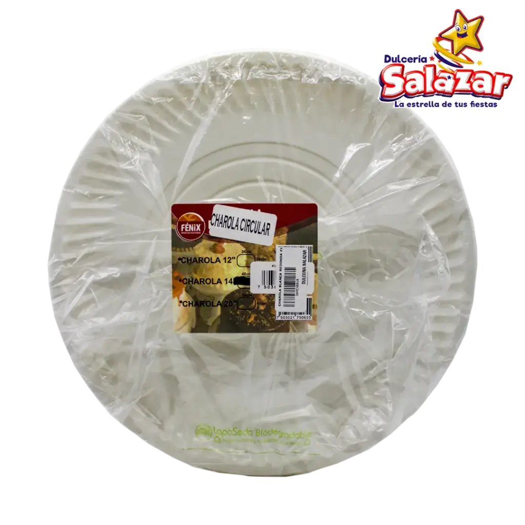 CHAROLA FENIX BLANCA REDONDA CIRCULAR #14   -D.5PZ- "C/25/5"