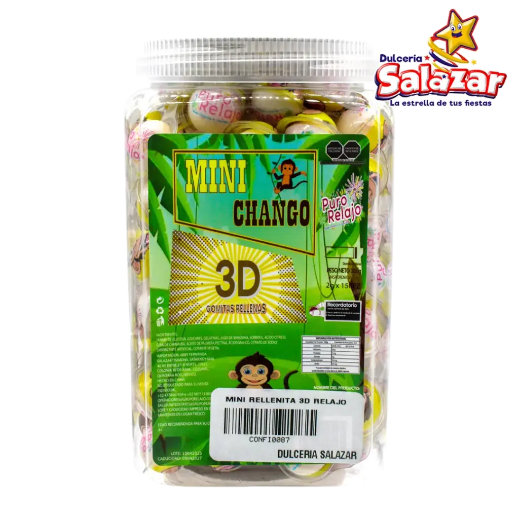 [CONFI0087] MINI RELLENITAS 3D SURTIDA PURO RELAJO -BOT.300GR- "C/24/100"