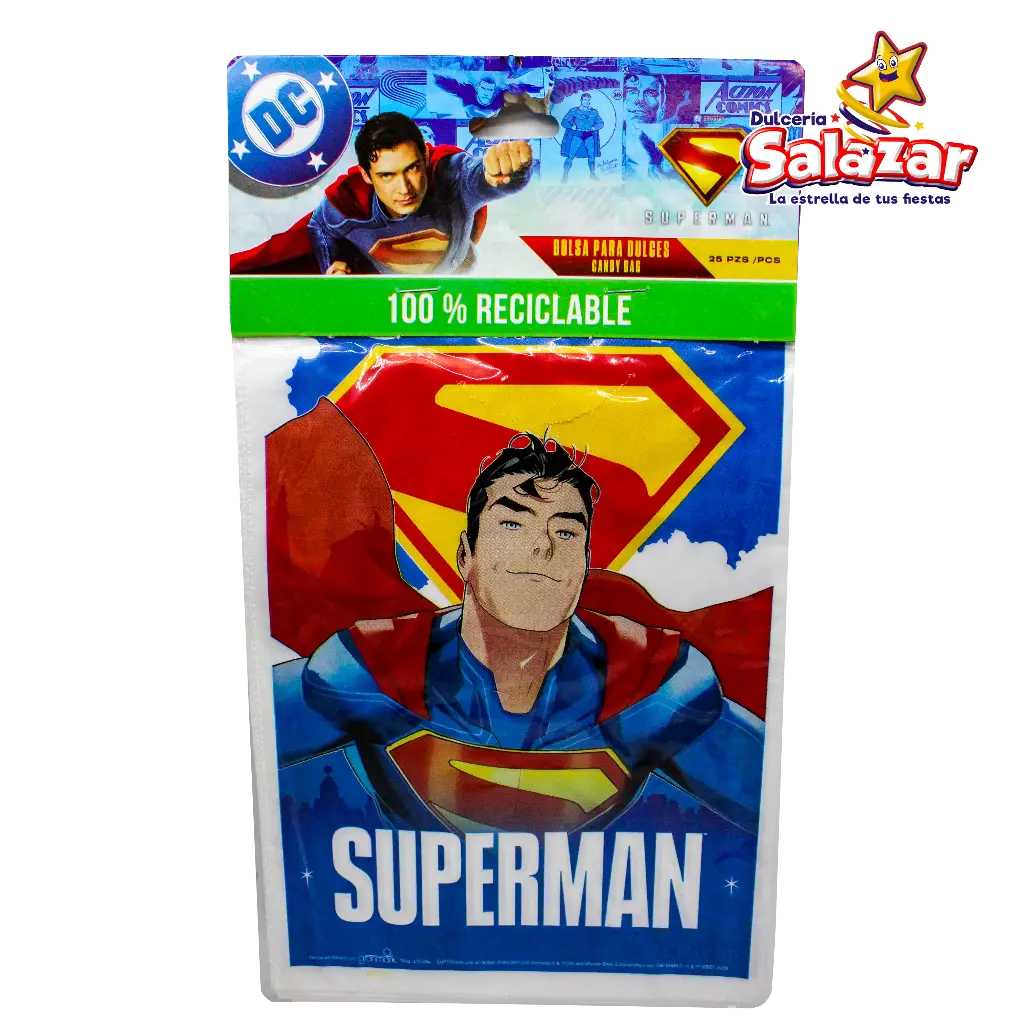 [GRN0382] BOLSA P/DULCES SUPERMAN GRANMARK -B.25PZA- "C/6/25"