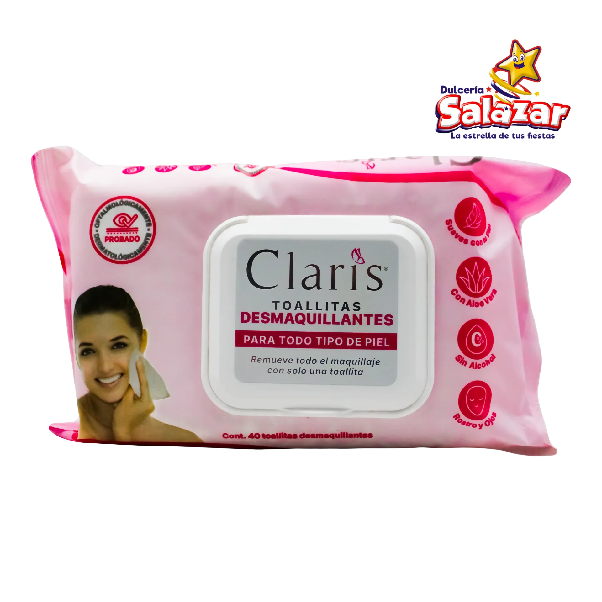 [ABARROTE0387] TOALLA DESMAQUILLANTE CLARIS "C/40/1"