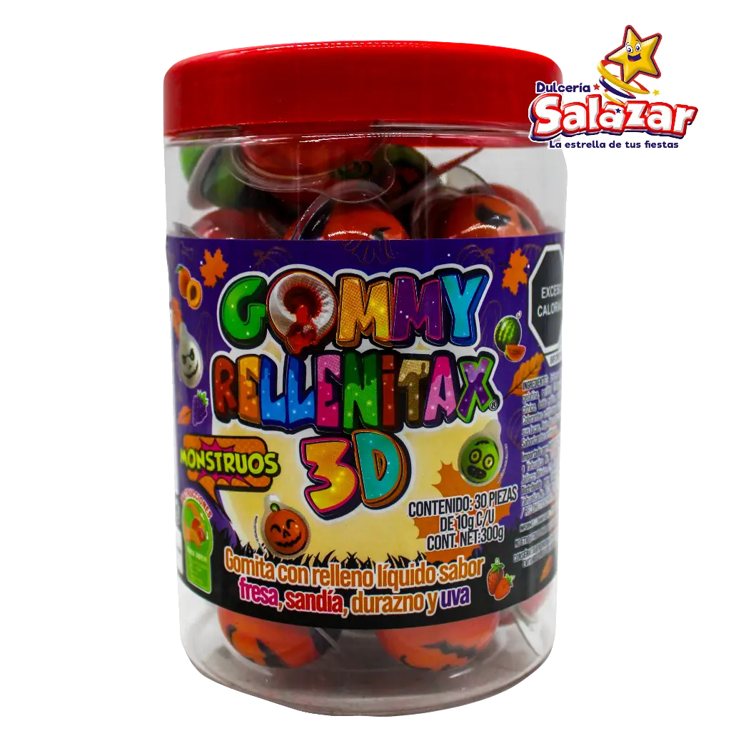 [HUB0033] GOMMY RELLENITAX 3D SURTIDA HUBIN -V.30PZ- "C/12/30"