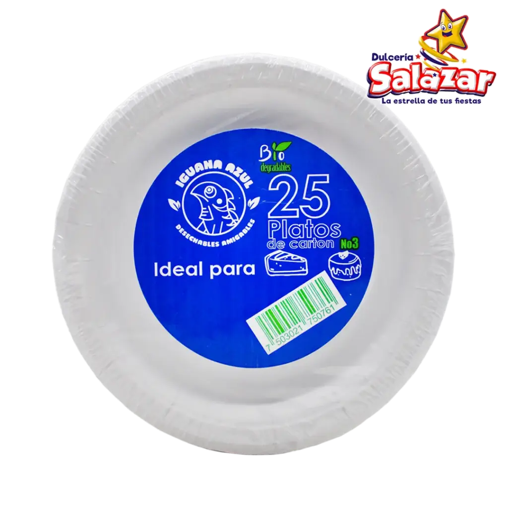 PLATO CARTON IGUANA AZUL #3 "C/20/25"