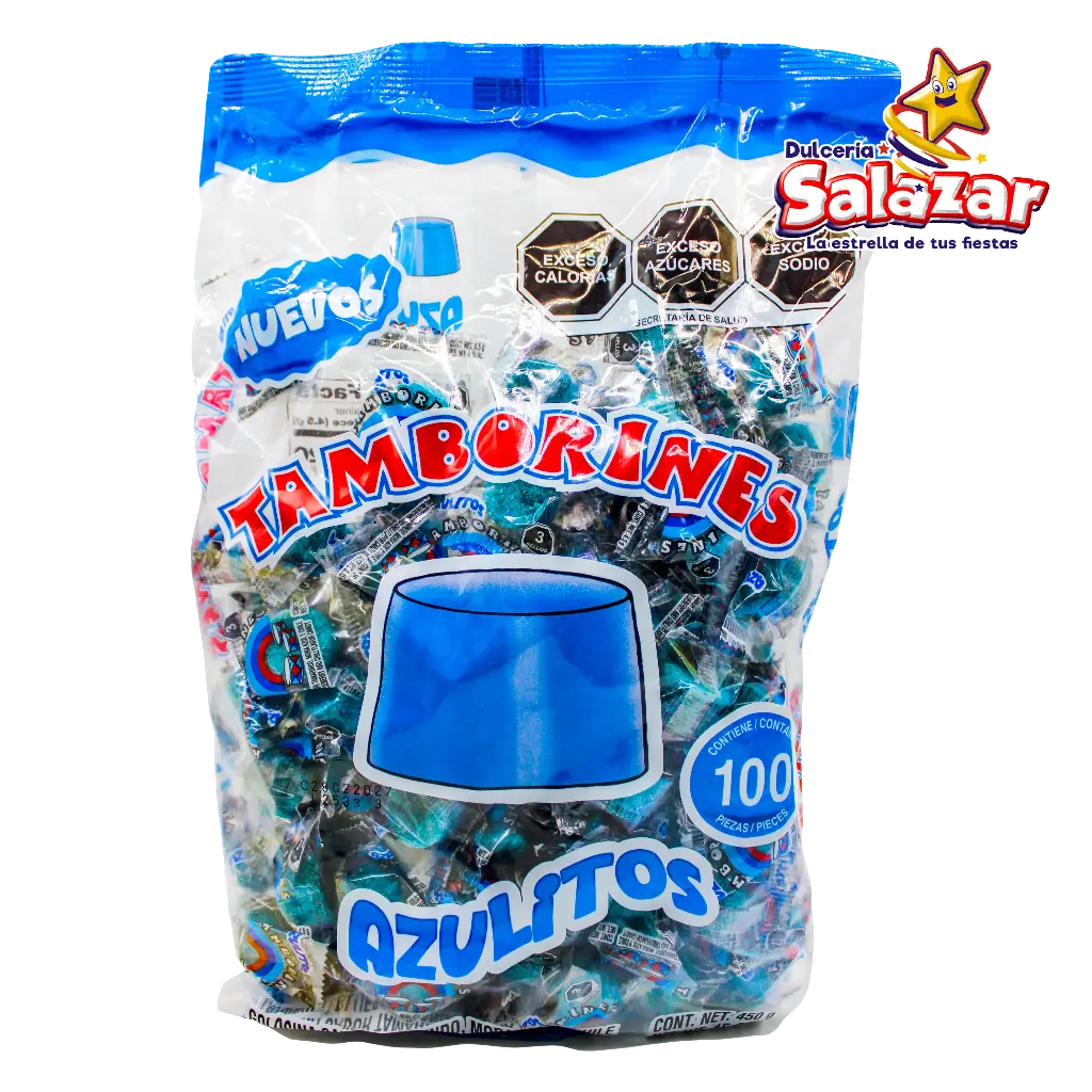 TAMBORINES AZULITOS TAM 100'P -B.450G- "C/20/100"