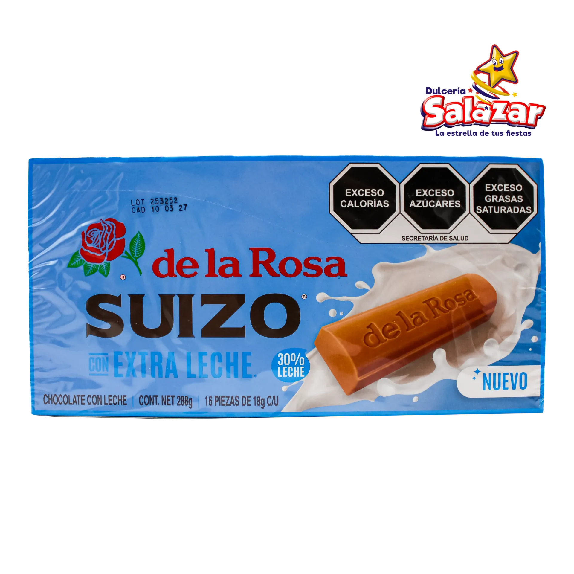 [ROS0579] CHOCOLATE SUIZO EXTRA LECHE DLR -D.288GR- "C/20/16"