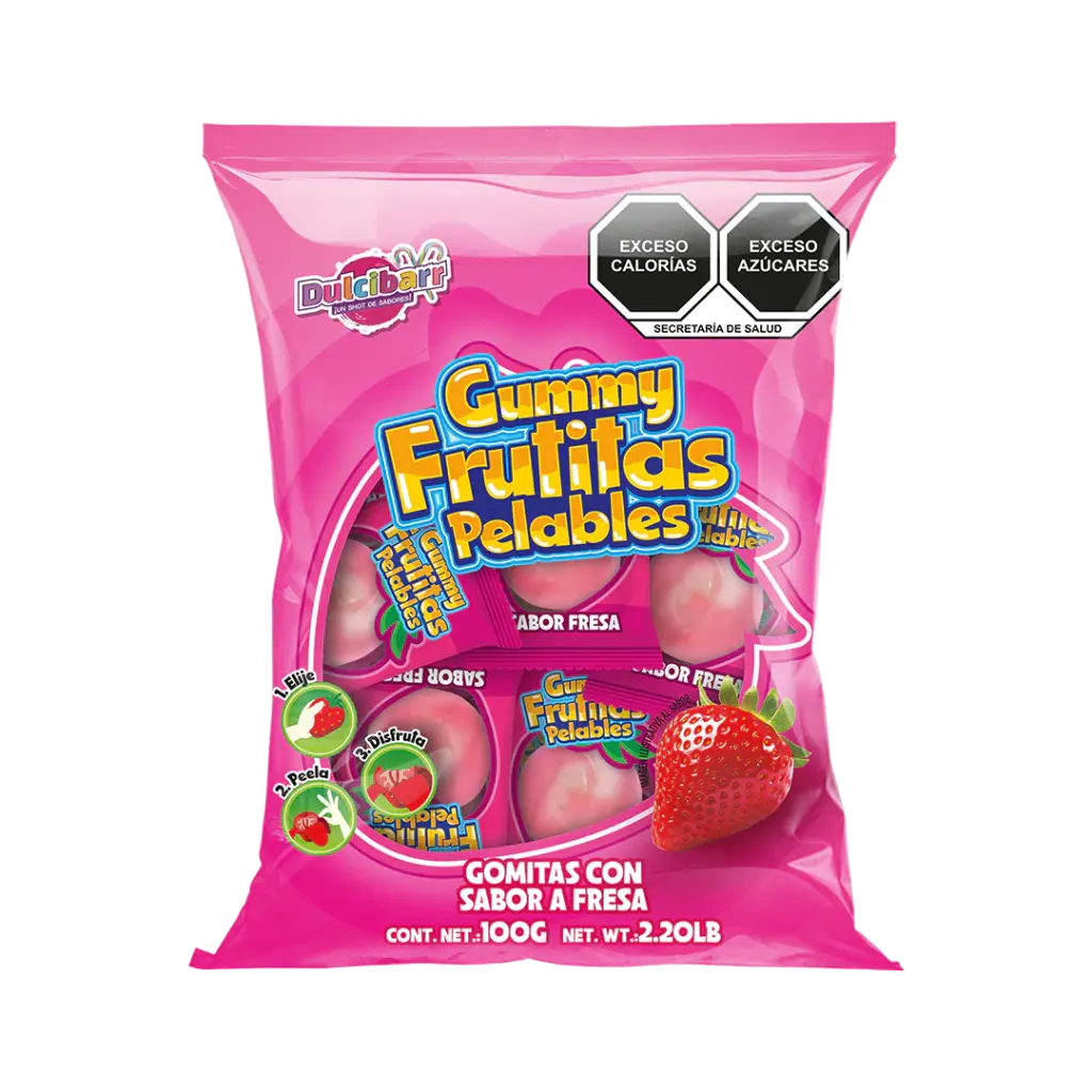 GUMMY FRUTITAS PELABLES FRESA DULCIBARR -B.100GR- "C/30/1"