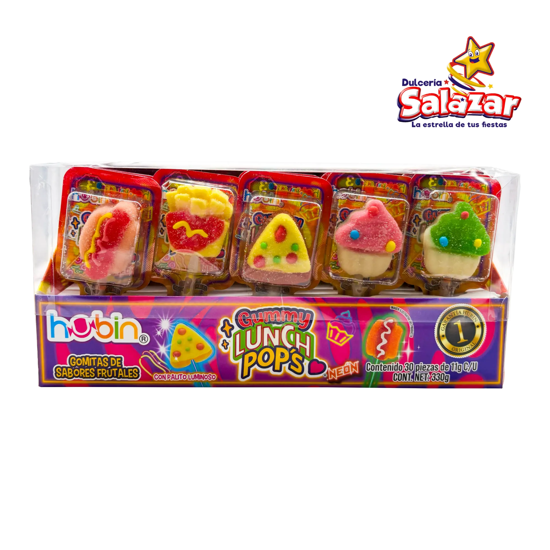 GUMMY LUNCH POP NEON HUBIN -D.330GR- "C/16/30"