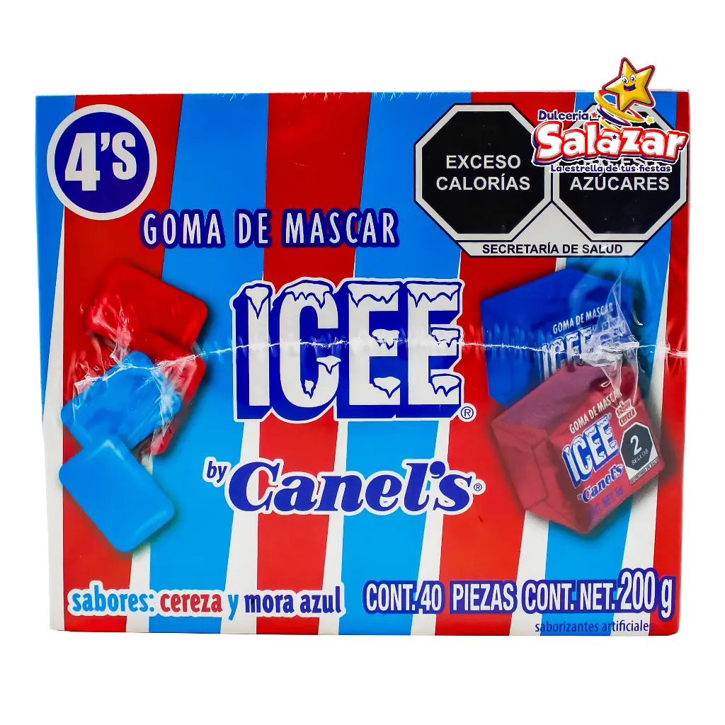 [CAN0134] GOMA DE MASCAR ICEE 4'P BISABOR CANELS -D.200GR- "C/32/40"