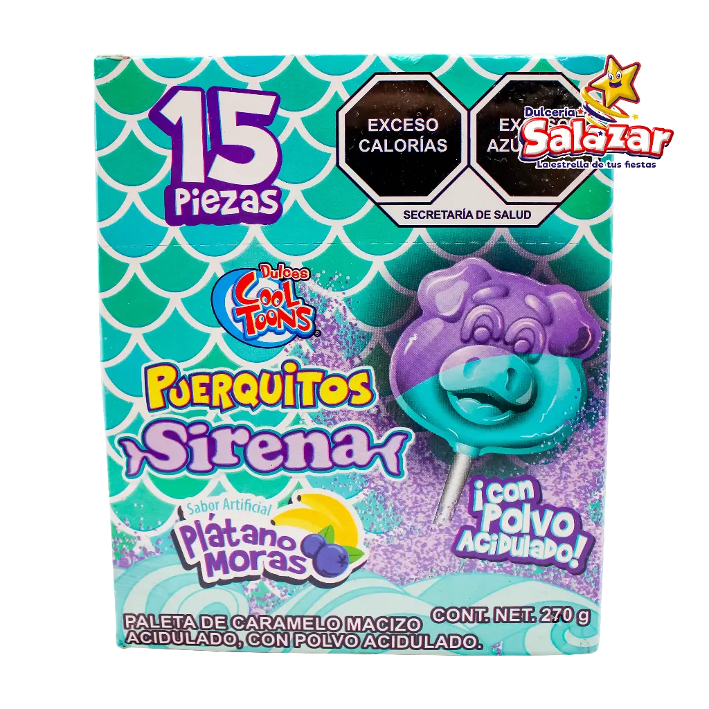 PALETA PUERQUITOS SIRENA PALETA COOLTOONS -D.270G- "C/24/15"