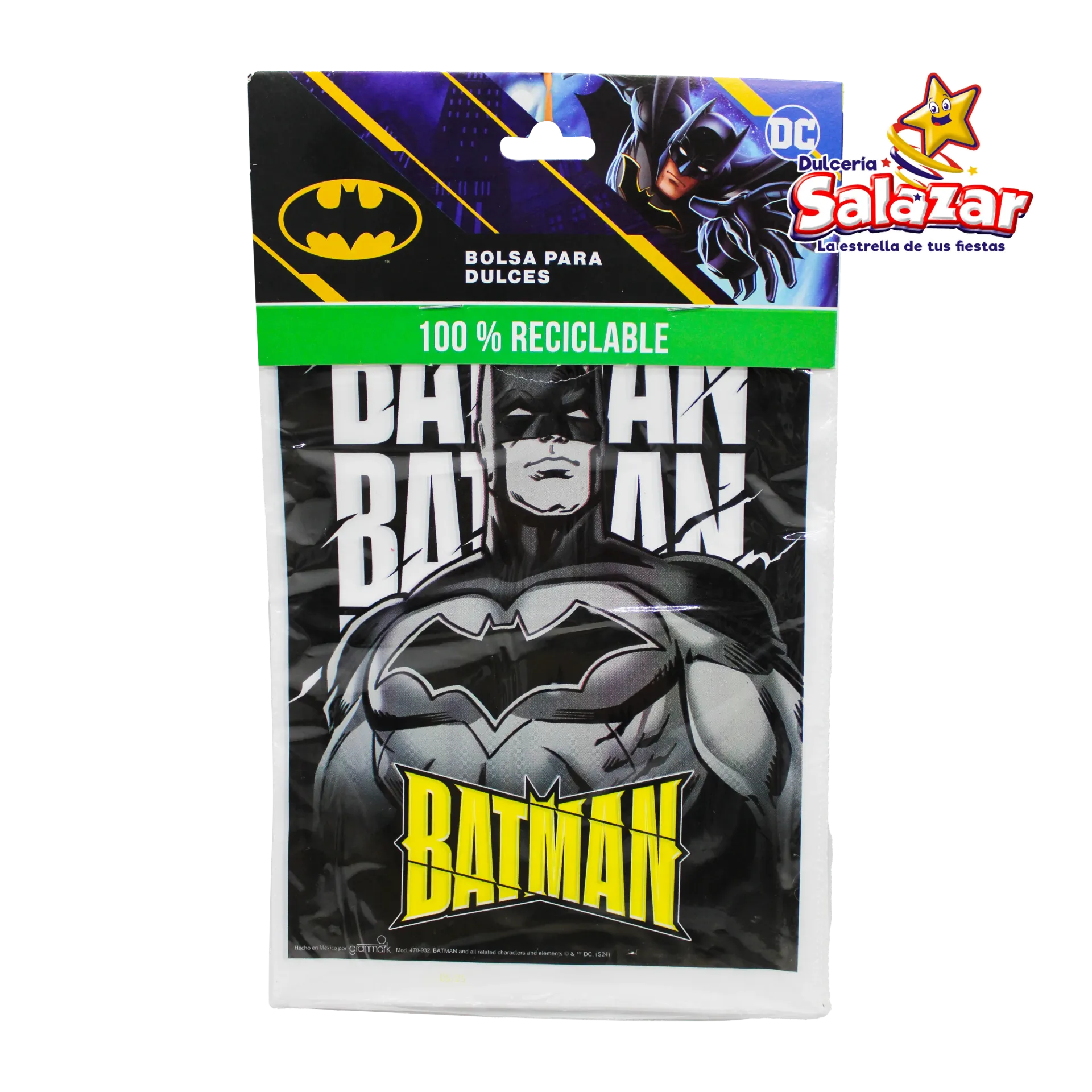 BOLSA P/DULCES BATMAN GRANMARK -B.25PZA- "C/6/25"    