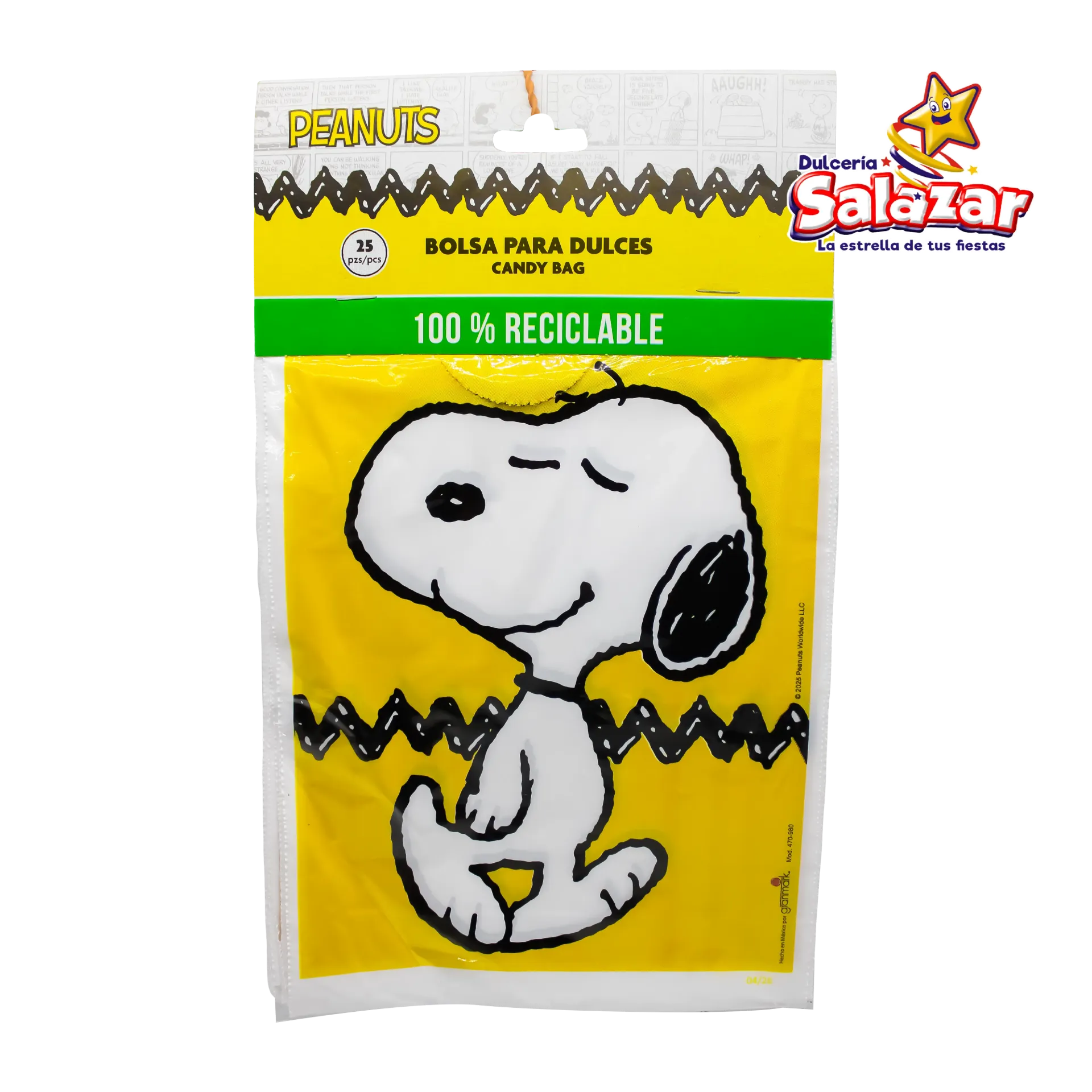 BOLSA P/DULCES SNOOPY GRANMARK -B.25PZA- "C/6/25"       