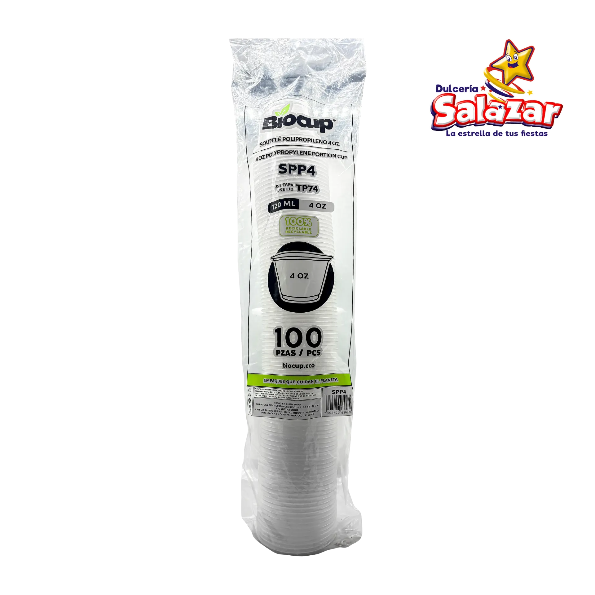 SOUFFLE PP BIOCUP NO. SPP4 (4OZ)  "C/20/100"