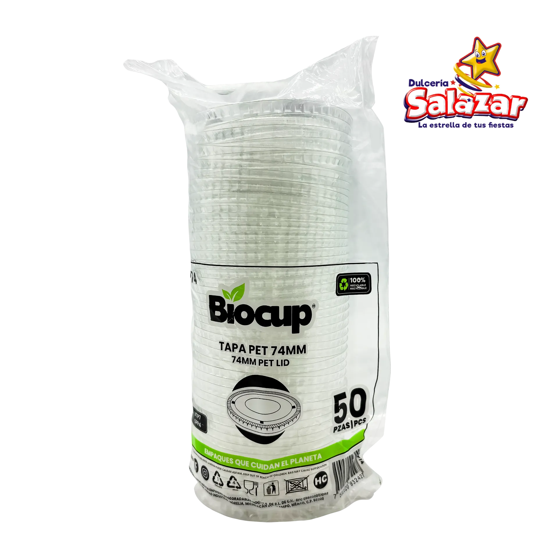 TAPA PET BIOCUP NO. TP74 P/SPP4/N/VTP7 PLANA "C/20/50"