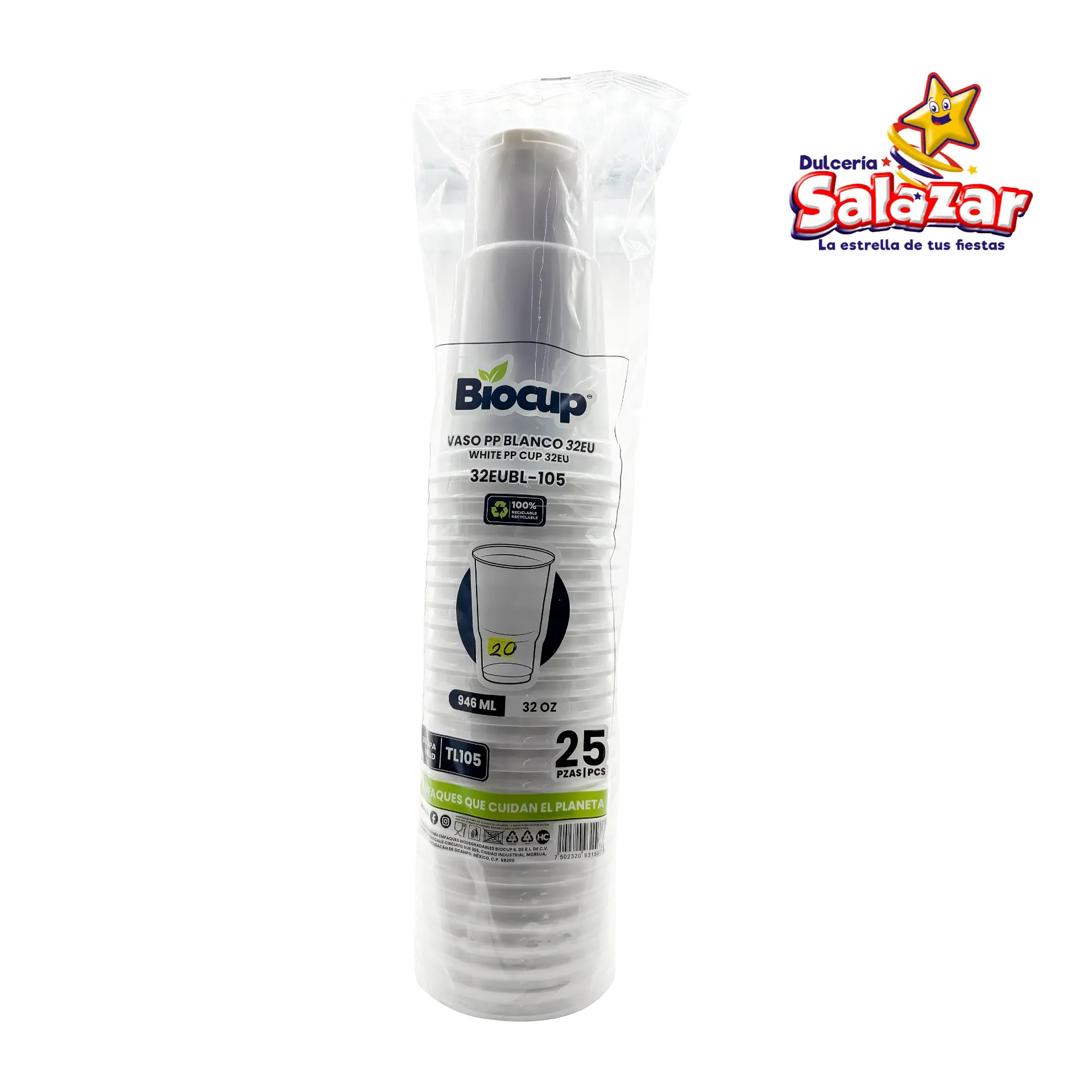VASO PP BIOCUP NO.  VPP32BL-105 (32OZ) "C/20/50"
