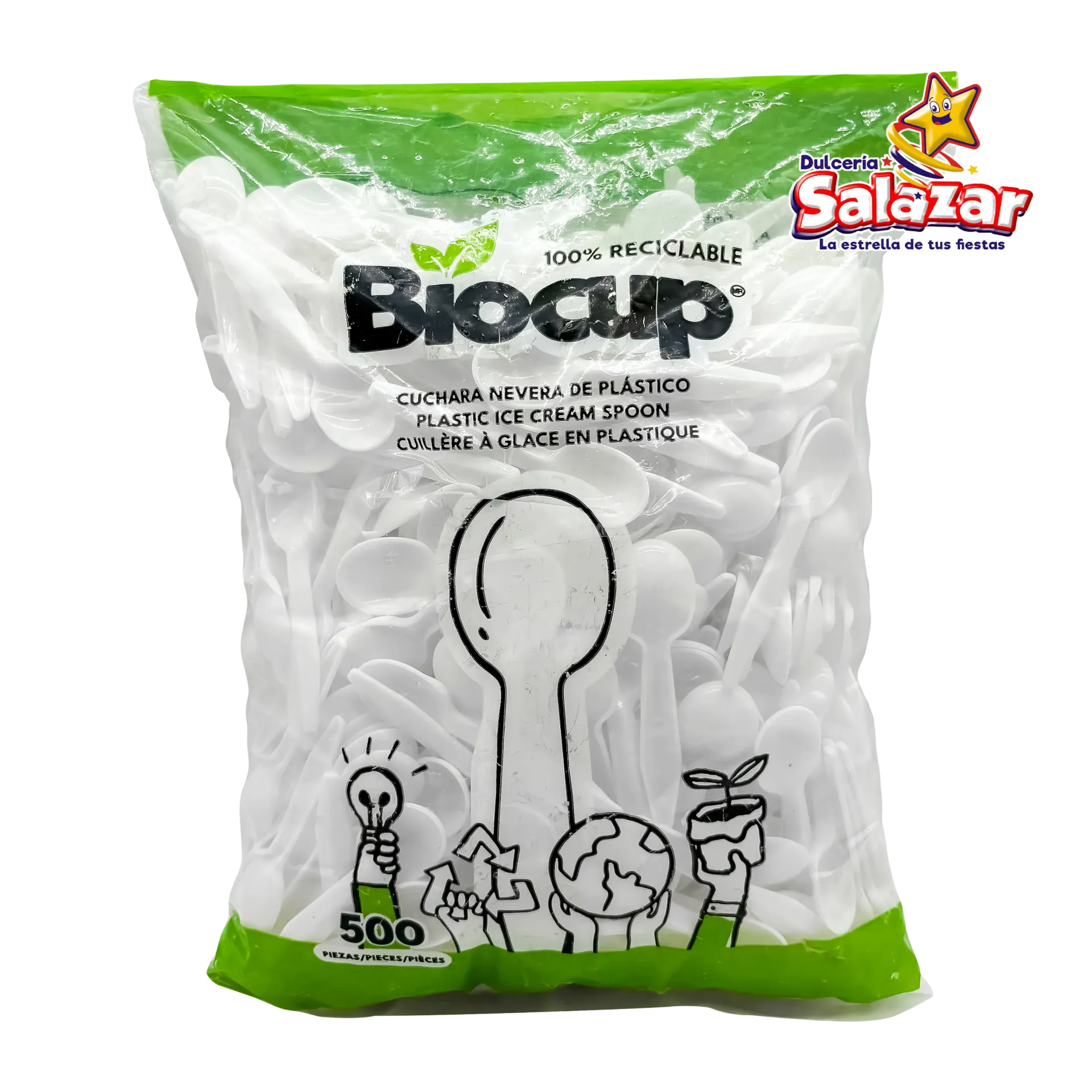 [CUP0045] CUCHARA BIOCUP NEVERA BLANCA B.500 PZ "C/6/500"