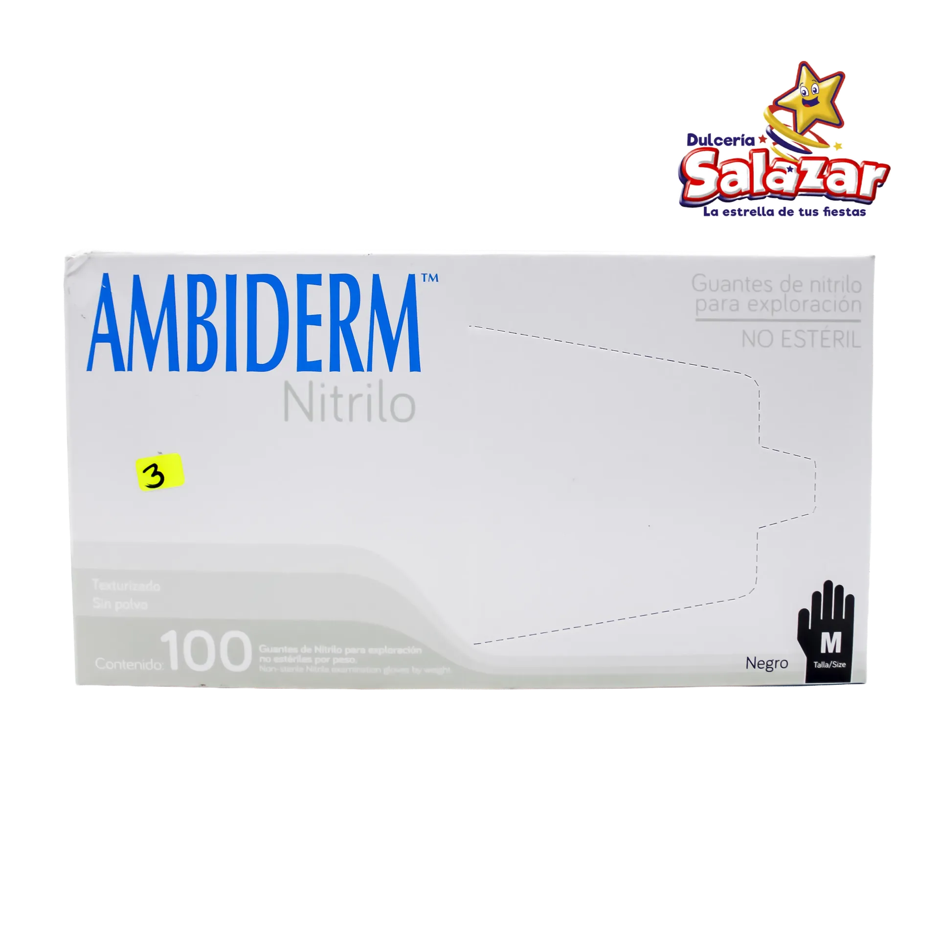 GUANTE DE NITRILO AMBIDERM AMBIDERM -E.100PZA-                                                                                                                                                                                                                       DESECHABLES TALLA M