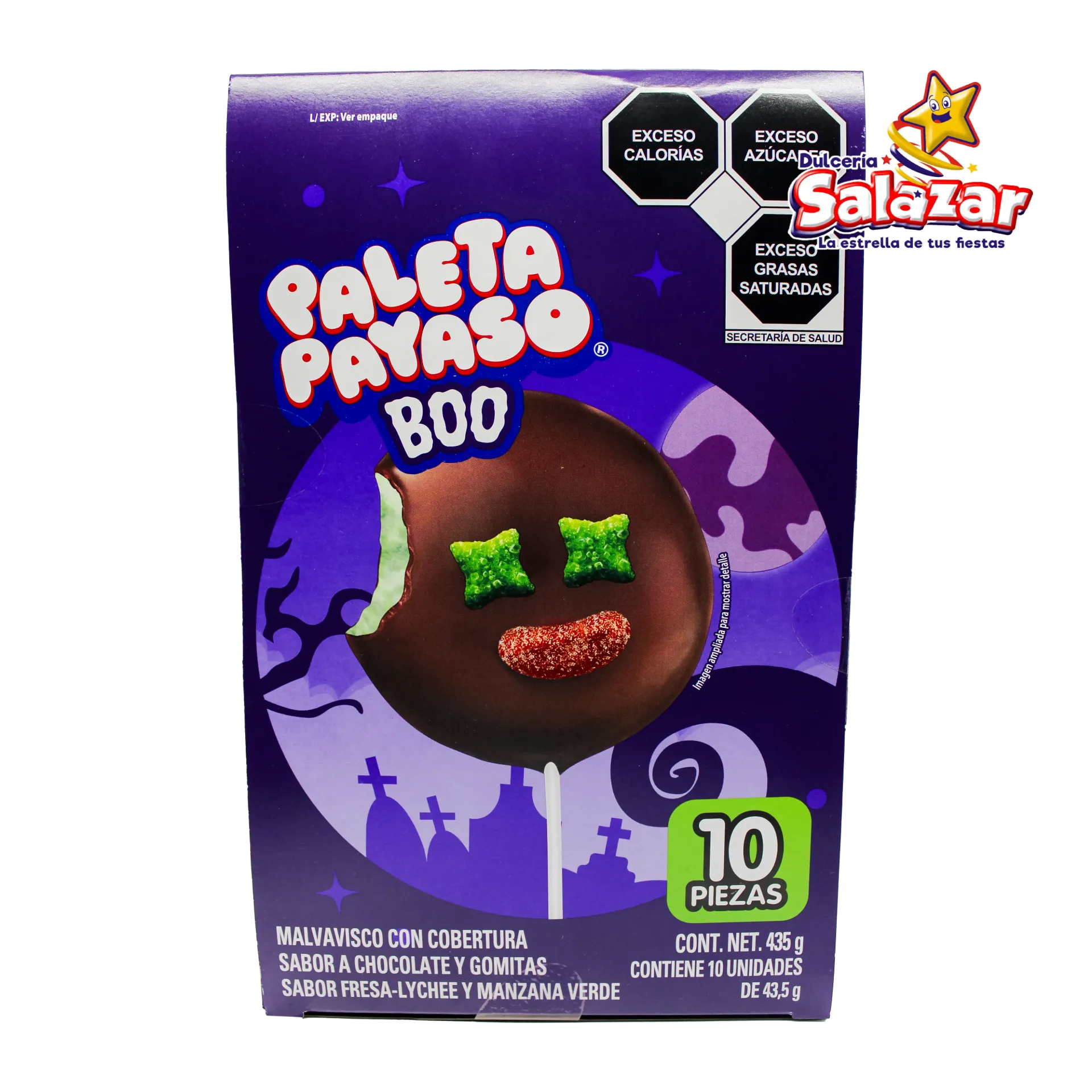 PALETA PAYASO HALLOWEEN BOO GRANDE RICOLINO -D.450G- "C/12/10"