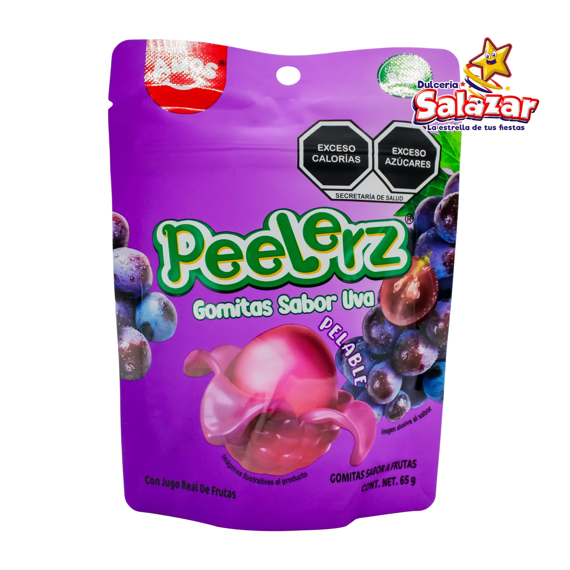 [COLO0032] GOMITA PEELERZ UVA MORADA -B.65GR- "C/48/1"