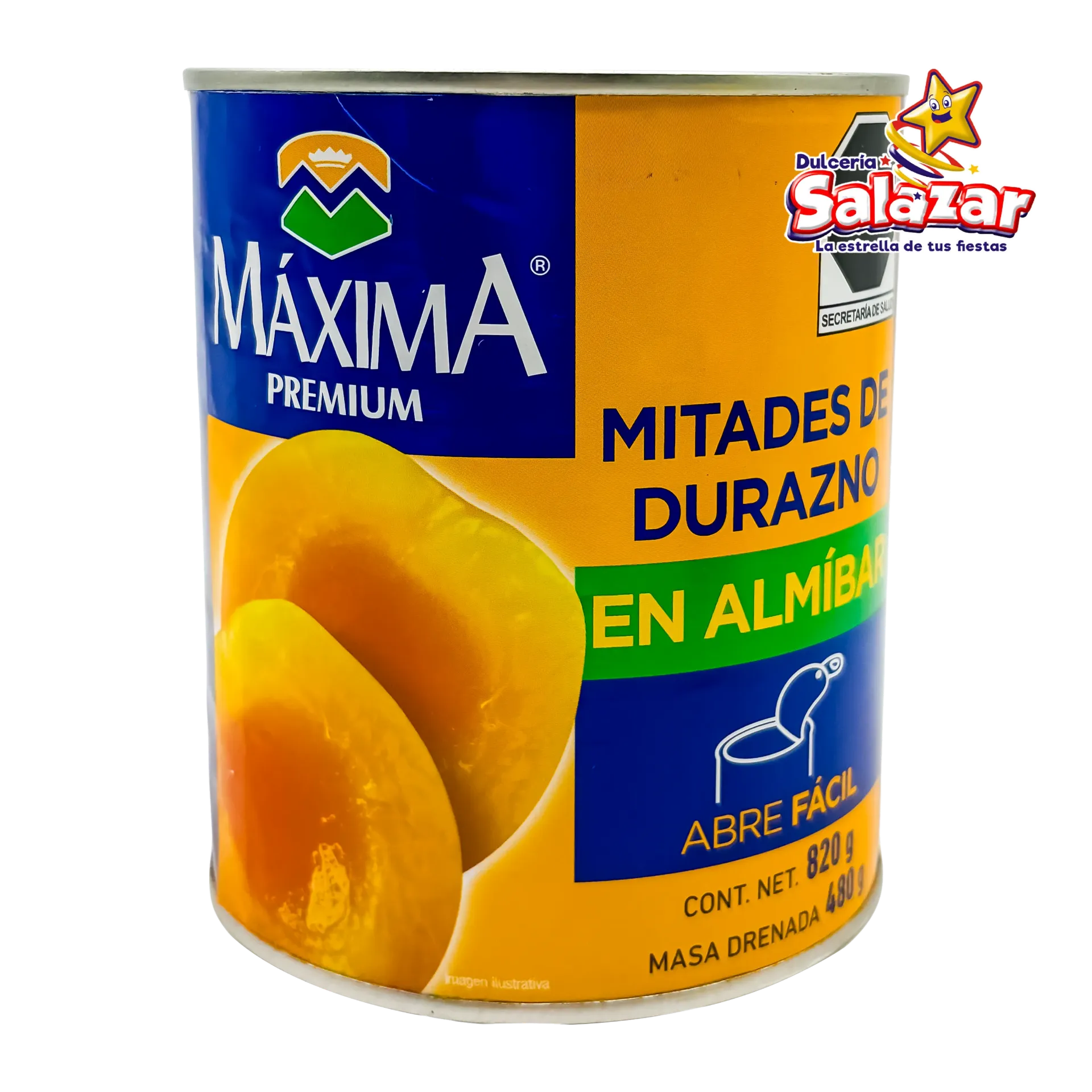 MITADES DE DURAZNOS EN ALMIBAR MAXIMA -B.820G- "C/12/1" 