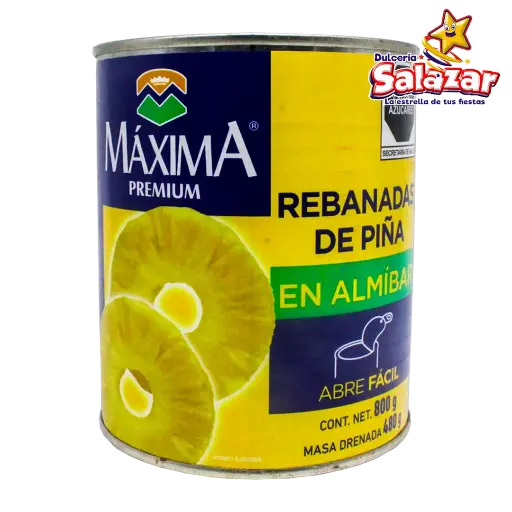 [ABARROTE0117] REBANADAS DE PIÑA EN ALMIBAR MAXIMA -B.800G- "C/12/1"  