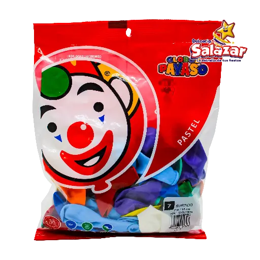 [SEL0052] GLOBO #7 PAYASO SURTIDO -B.50P- "C/100/50"        