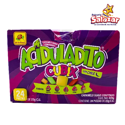 [ROS0560] CARAMELO ACIDULADITO CUBIX -D. 528GR -"C/16/24"