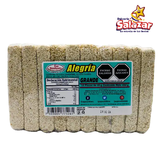 [PEZ0039] ALEGRIA GRANDE DON PALANQUETO -B.450G- "C/20/10"