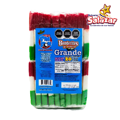 [PIN0002] BANDERITA COCO GRANDE PIN PON -B.676G- "C/25/20"