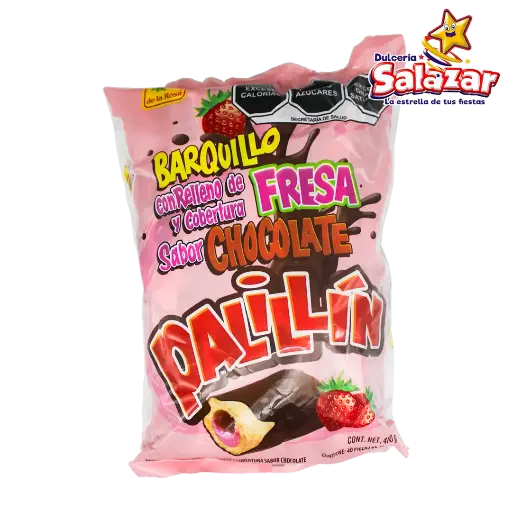 [ROS0409] CHOCOLATE BARQUILLO PALILLIN FRESA DLR -B.400GR- "C/16/40"