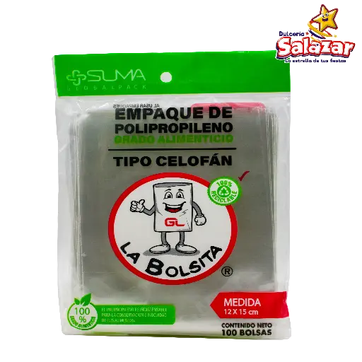 [GLP0096] BOLSA CELOFAN 12X15 -B.100PZA- "C/99/100"