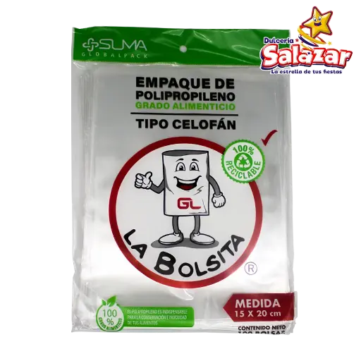 [GLP0153] BOLSA CELOFAN 15X20 -B.100PZA- "C/60/100"