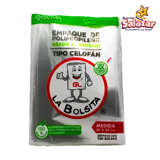[GLP0120] BOLSA CELOFAN 20X30 -B.100PZA- "C/30/100"