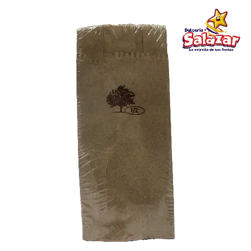 [MPP0034] BOLSA DE PAPEL CAFE #1/2 -B.50PZA- "C/200/50"