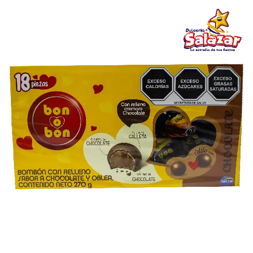 [DOS0008] BON O BON  CHOCOLATE ARCOR -D.270G.- "C/12/18"