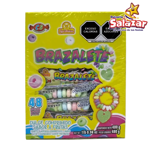 [DEL0488] BRAZALETE DULCE COMPRIMIDO DELICIAS -D.480GR- "C/12/48"