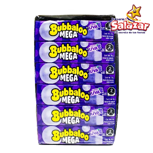 [ADA0331] CHICLE BUBBALOO MEGA SABOR UVA -D.702G- "C/8/18"