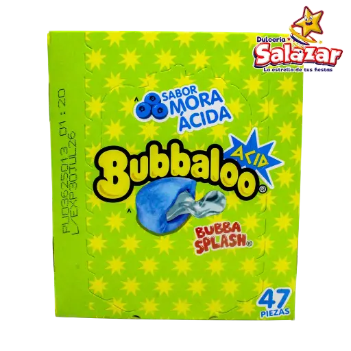 [ADA0003] CHICLE BUBBALOO MORA ACIDA -D.239G- "C/32/47"